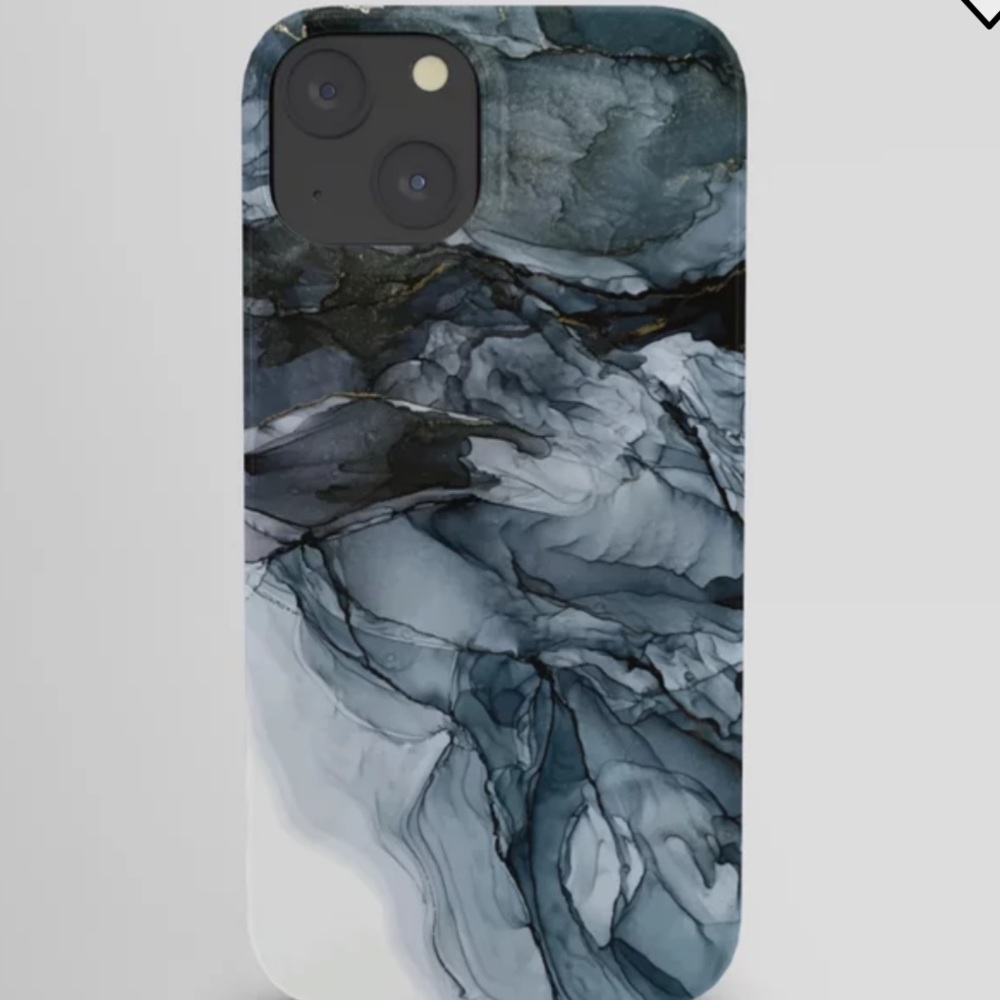 Grey Flowing Abstract Painting iPhone 14 Slim Case
